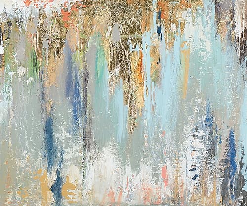 Blue Gold Illusion II Art Print