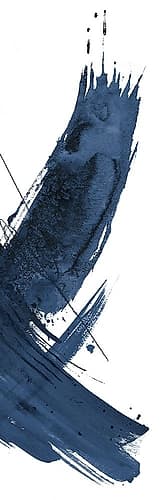 Navy Wash On White Panel I Minimalist Print