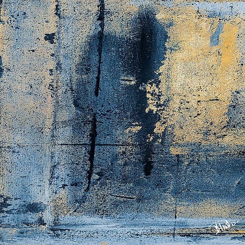 Gold on Blue Square I Doré reproduction