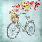 Floral Day Bike I Art Print