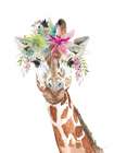 Giraffe With FLoral Crown Art Print