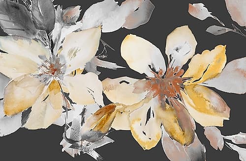 Yellow Clematis on Grey Art Print