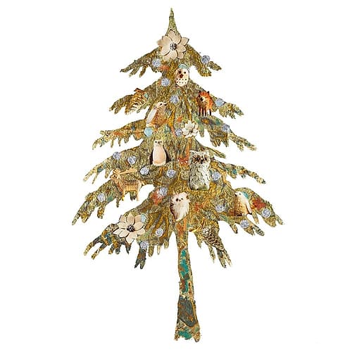 Holiday Tree with Birds Art Print
