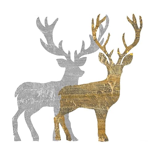 Two Holiday Deer Art Print