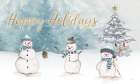 Happy Holidays Snowman Art Print