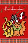 Christmas Cat Jingles on Red Plaid Art Print