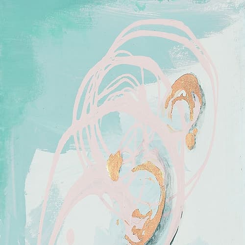 Spring Breeze Pink and Turquoise I Art Print