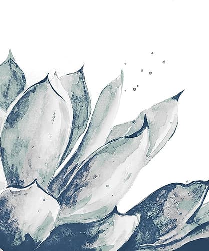Blue Agave on White II Art Print