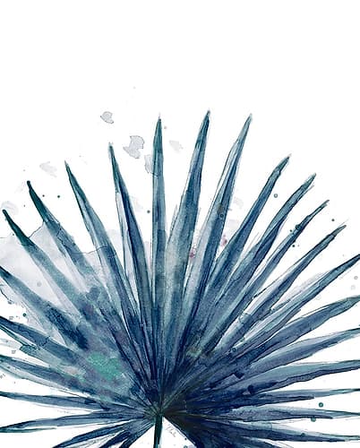 Teal Palm Frond II Tropical Print