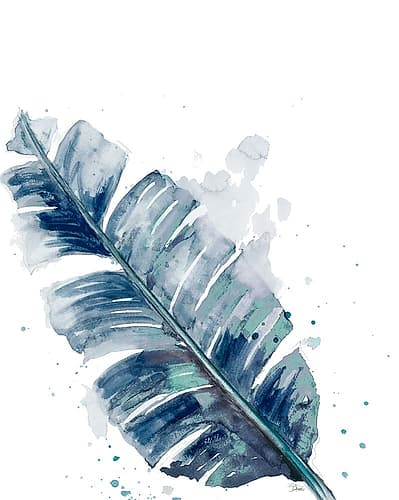 Teal Palm Frond III Art Print