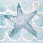 Azure Sea Creatures I Art Print