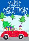 Merry Christmas Dog Family Art Print