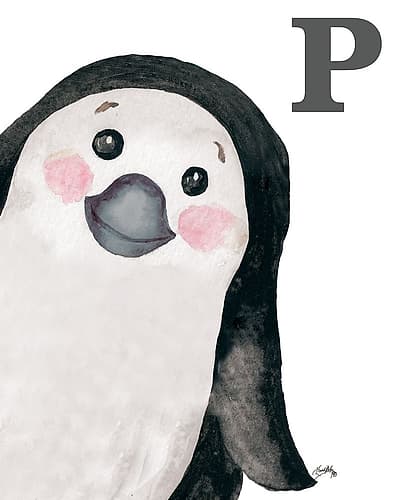 P is for Penguin Art Print