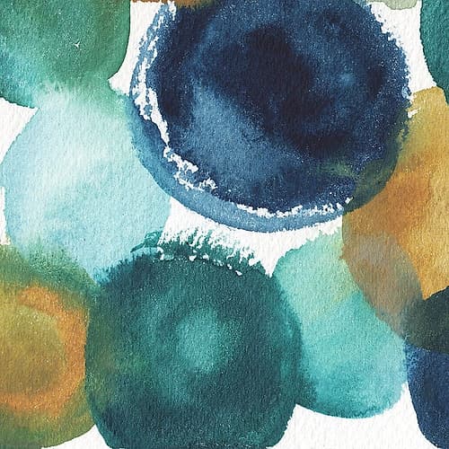 Teal Watermarks Square I Art Print