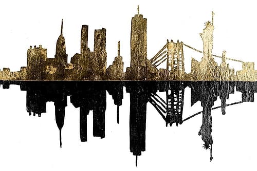 Contemporary NY Gold Travel Print