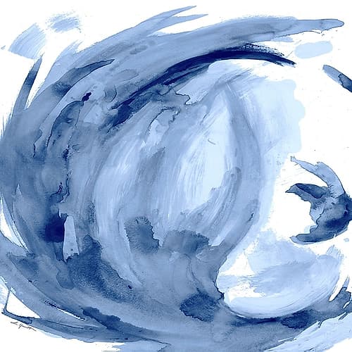 Blue Swirl Square II Art Print by L. Hewitt