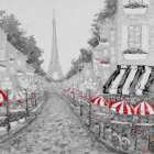 Splash of Red in Paris I Art Print