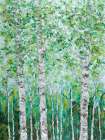 Green Birchwood I Art Print