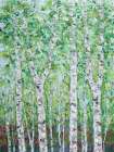 Green Birchwood II Art Print