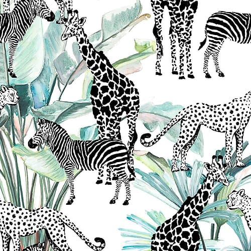 Patterned Safari Wildlife Print