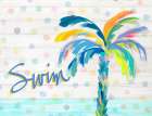 Swim Near the Palm Tree Art Print