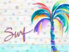 Surf Near the Palm Tree Art Print