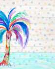 Funky Palm on Dots II Art Print