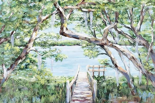 Misty Lake Landscape Print