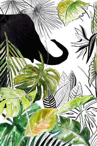 Elefante Negro II Art Print