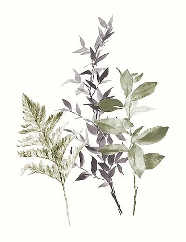 Tonal Leaves I Art Print