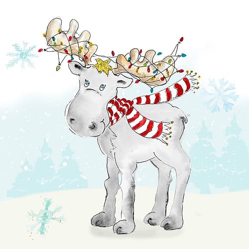Whimsical Moose Art Print