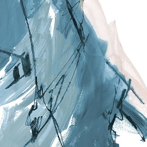 Blue on White Abstract I Art Print by Robin Maria