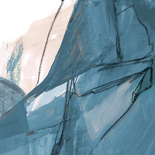 Blue on White Abstract II Art Print by Robin Maria
