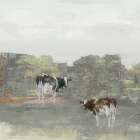 Posing Cows In Grove I Art Print