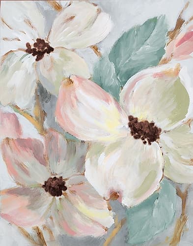 Silently Bloom Teal II Art Print