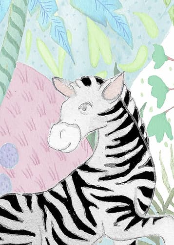 Zebra in the Tropics Art Print