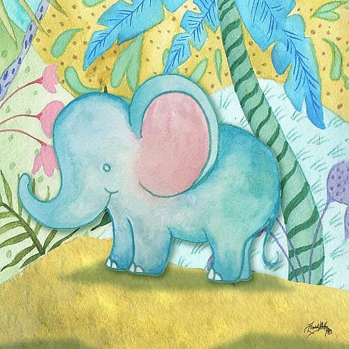 Playful Elephant Art Print