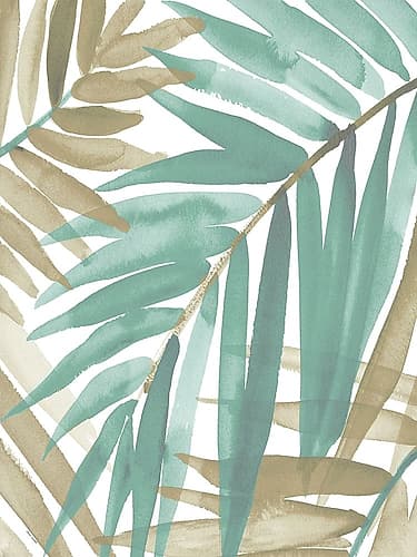 Teal Palm Design II Tropical Print