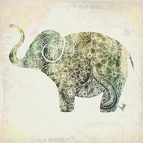 Boho Elephant II Art Print