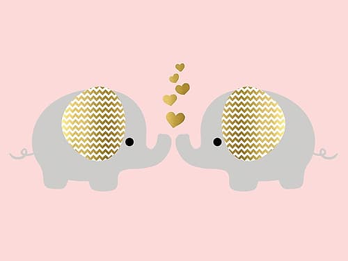 Baby Ele Love Art Print