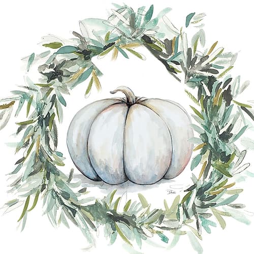White Pumpkin With Garland I Art Print