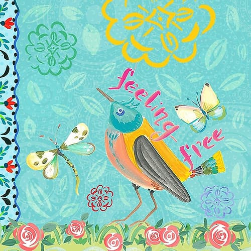 Nature Garden with Bird Art Print