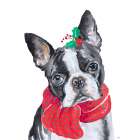 Holiday Dog II Art Print
