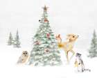 Woodland Christmas II Art Print