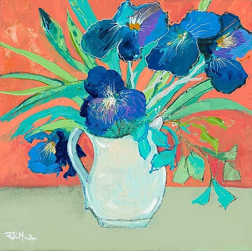 Blue Springtime Vase Art Print