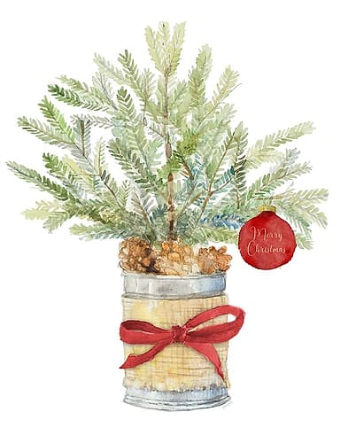 Merry Christmas Fir Tree Art Print