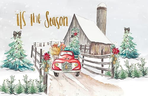 Christmas on the Farm Art Print