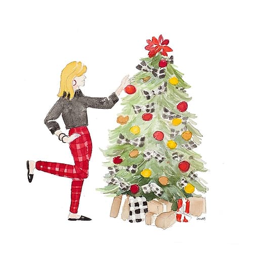 Decorating Christmas I Art Print