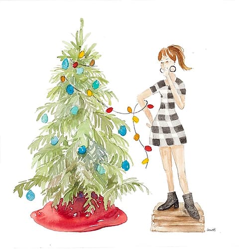 Decorating Christmas II Art Print
