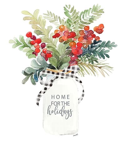 Mason Jar for Christmas Art Print